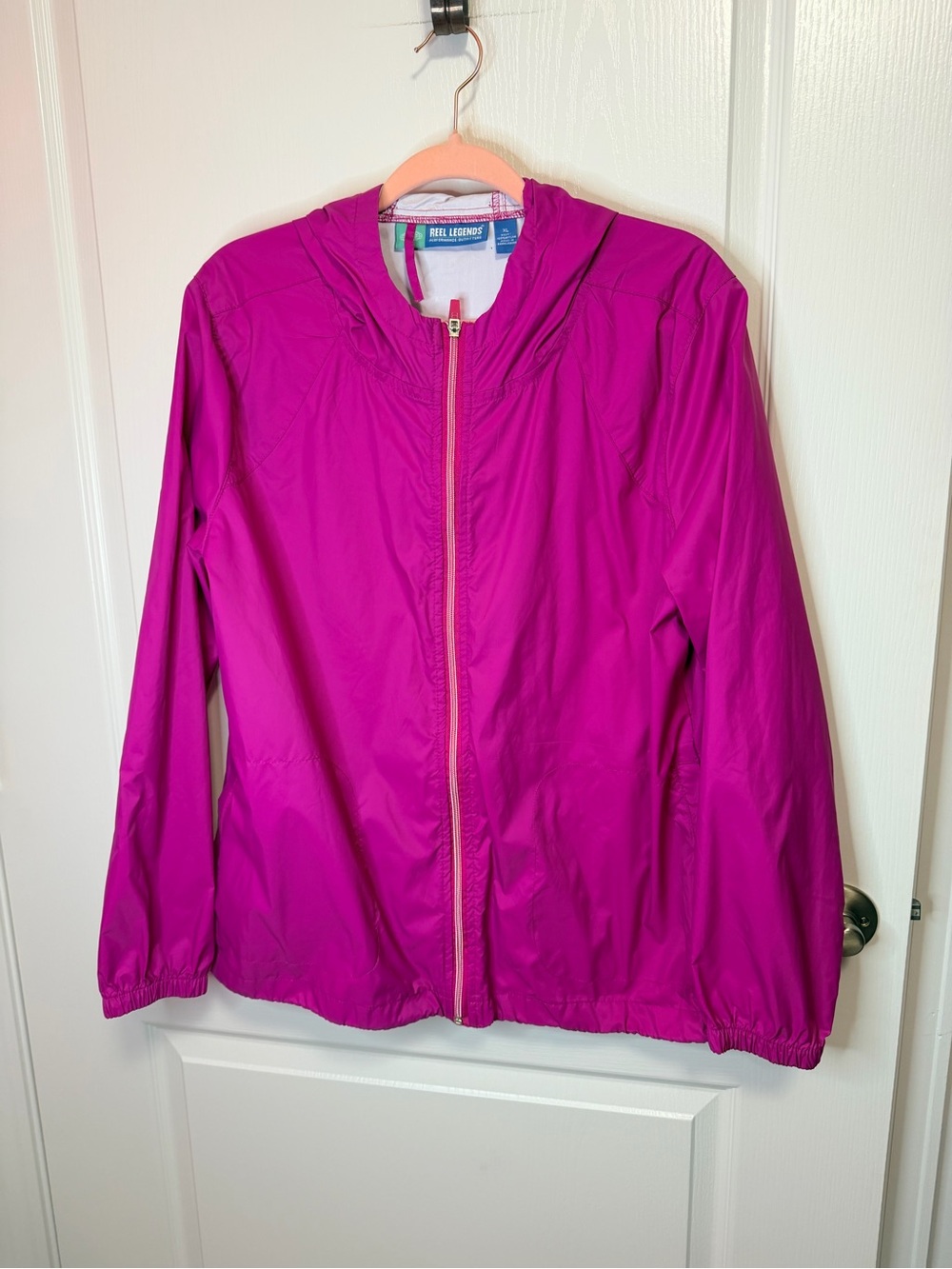Reel Legends Girls' Bright Magenta Hooded Rain Jacket